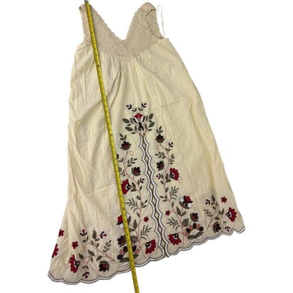 Zara Womens Embroidered Dress Size S Beige Ivory Crochet Floral 6895/003 NWT - Picture 15 of 16